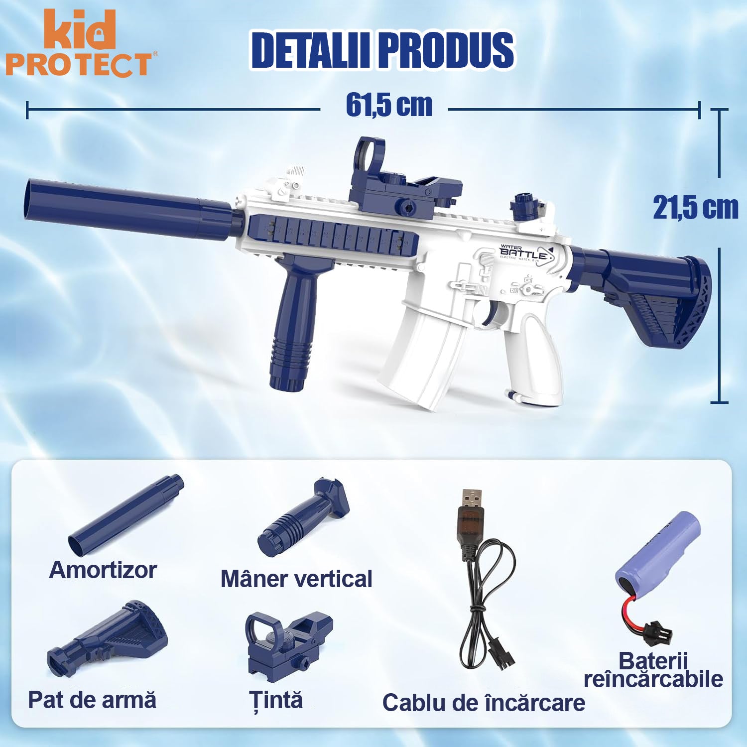 Pistol cu Apa Electric KidProtect WaterRaptor Pistol cu Apa Electric KidProtect WaterRaptor